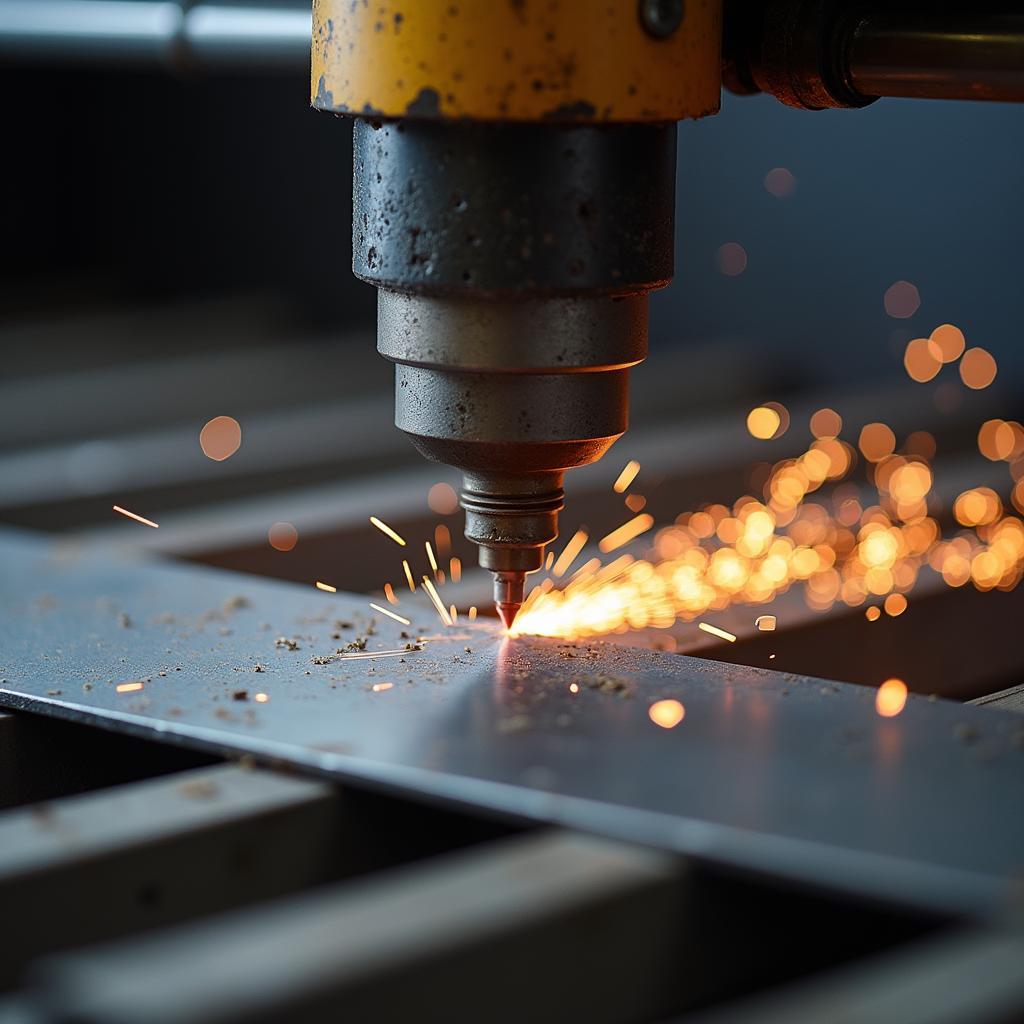 Máy cắt sắt CNC làm cửa kéo, công nghệ plasma hiện đại tại xưởng