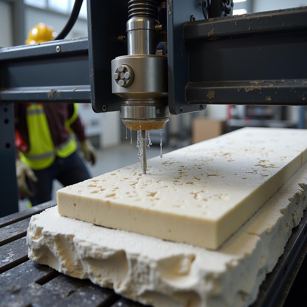 Quy trình chế tác cổng đá CNC bằng máy khắc chuyên dụng và làm mát nước