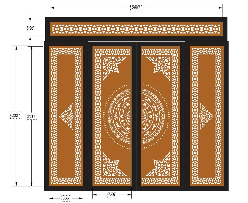 Tải file mẫu CNC cổng 4 cánh