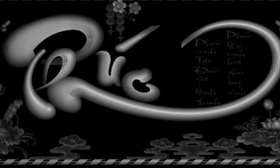 Tải file mẫu CNC Tranh chữ Phúc