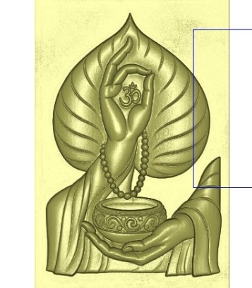 Bàn tay phật và lá bồ đề