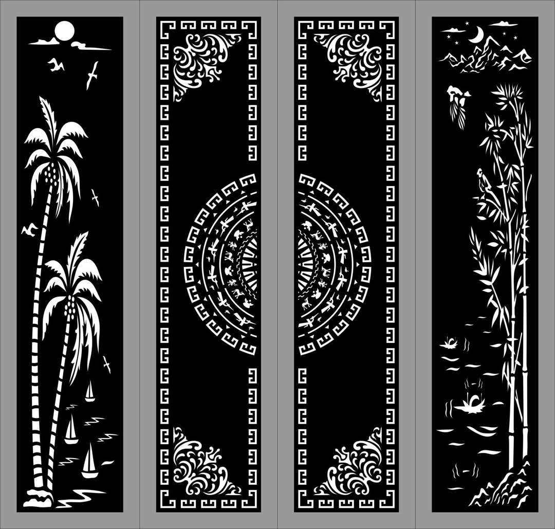 Tải file mẫu CNC Cổng cây dừa, cây trúc