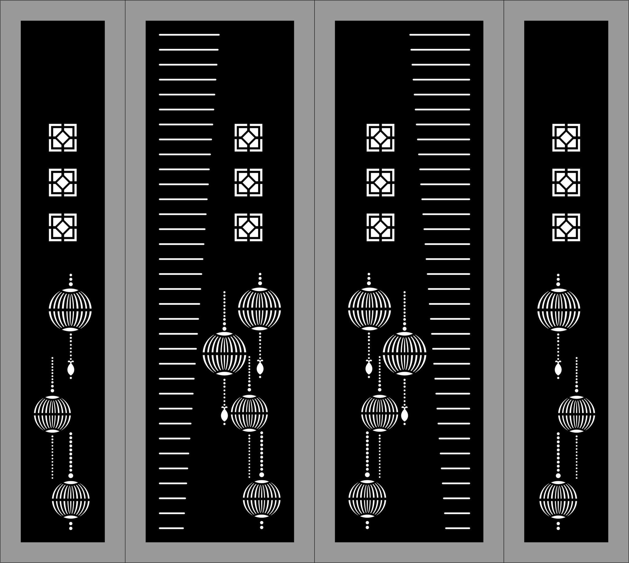 Tải file mẫu CNC Cổng 4 cánh lồng đèn