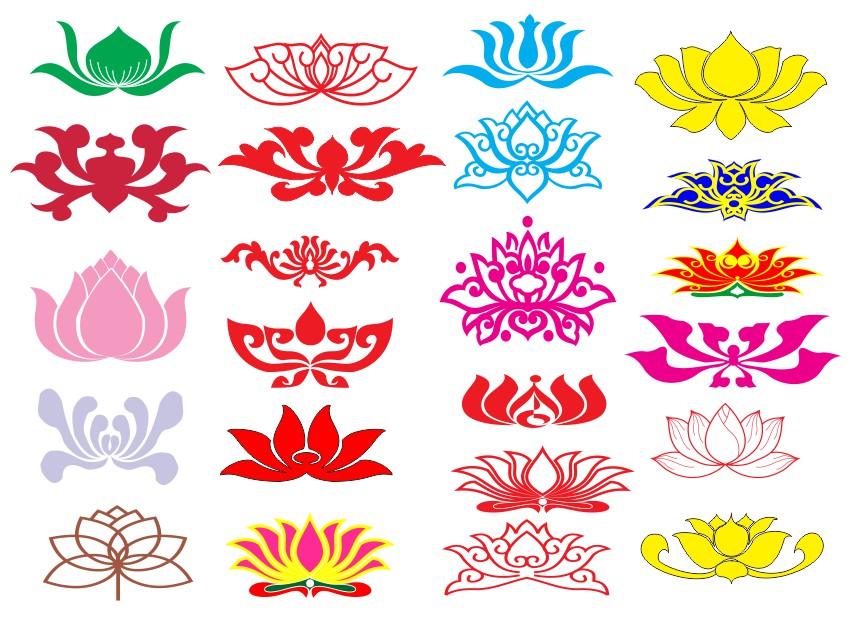 Mẫu họa tiết hoa sen vector cắt CNC vách ngăn phòng thờ